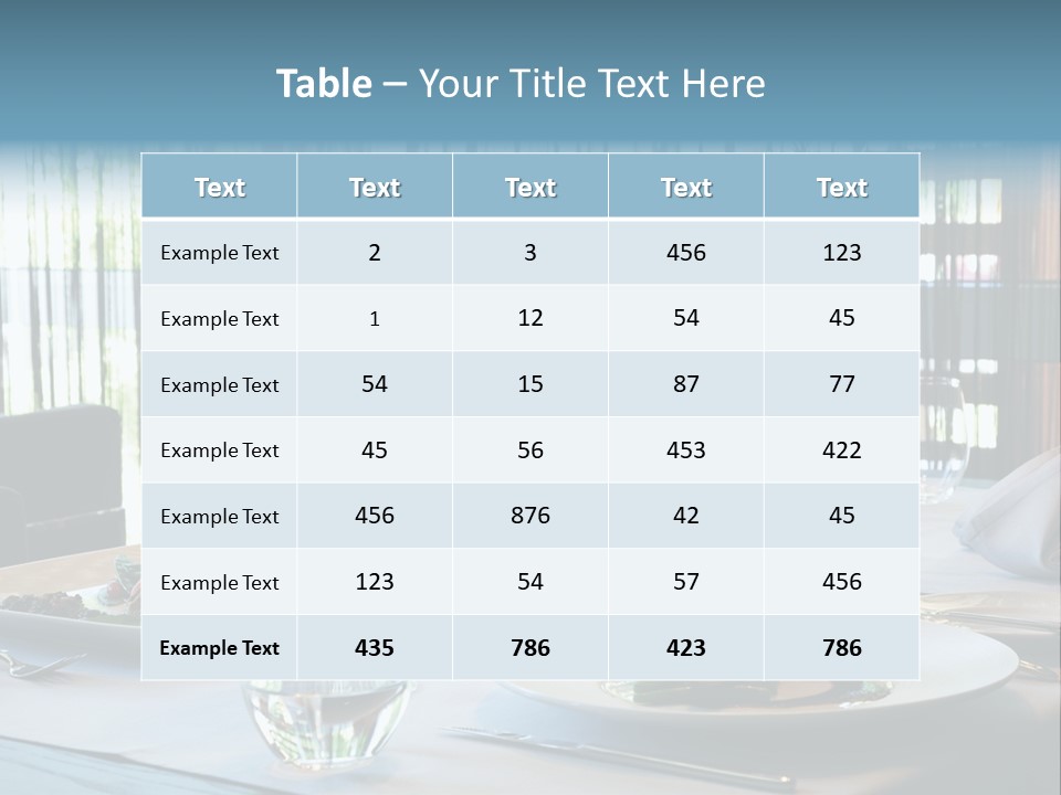 Served Dinner In Modern Restaurant PowerPoint Template