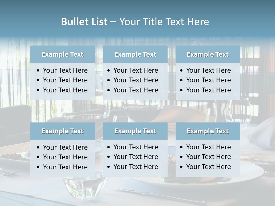 Served Dinner In Modern Restaurant PowerPoint Template