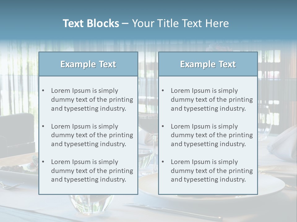 Served Dinner In Modern Restaurant PowerPoint Template