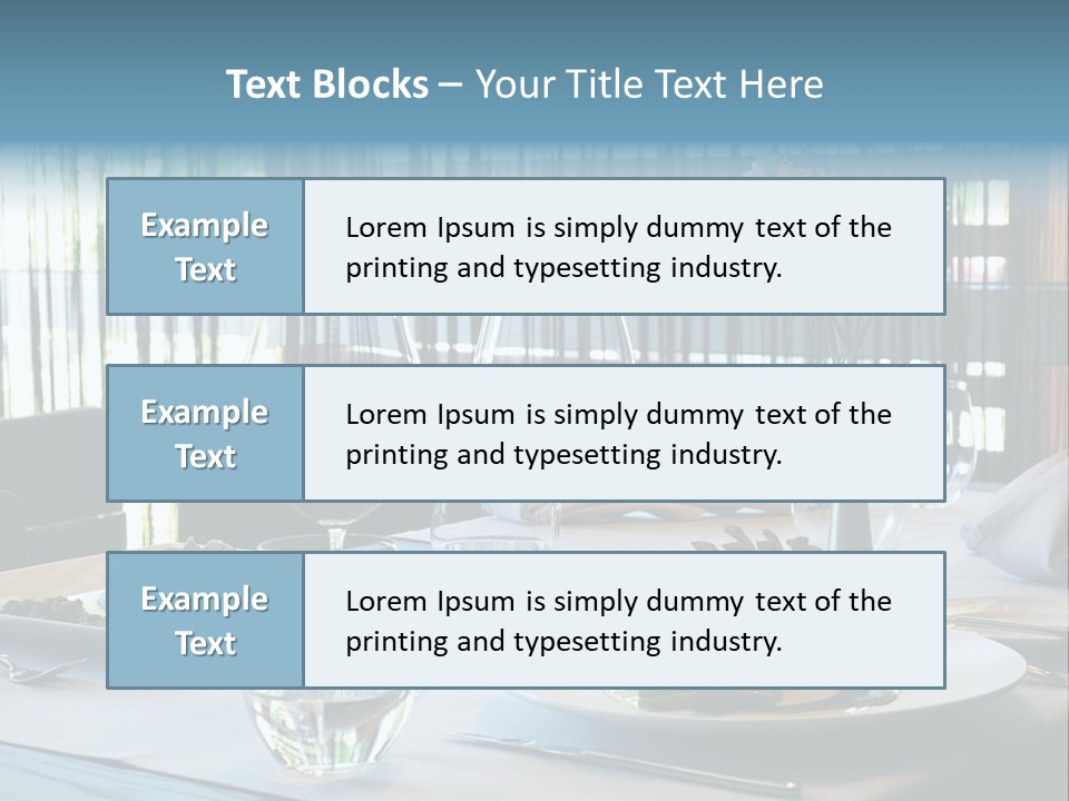 Served Dinner In Modern Restaurant PowerPoint Template