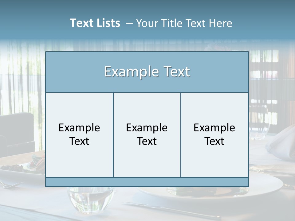 Served Dinner In Modern Restaurant PowerPoint Template