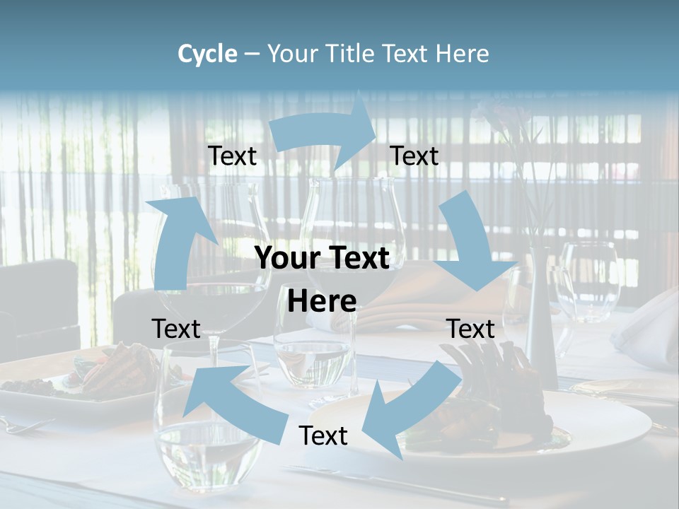 Served Dinner In Modern Restaurant PowerPoint Template