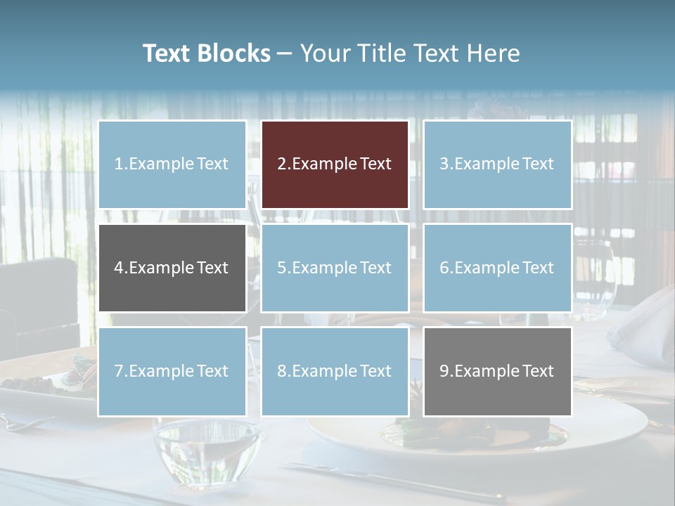 Served Dinner In Modern Restaurant PowerPoint Template