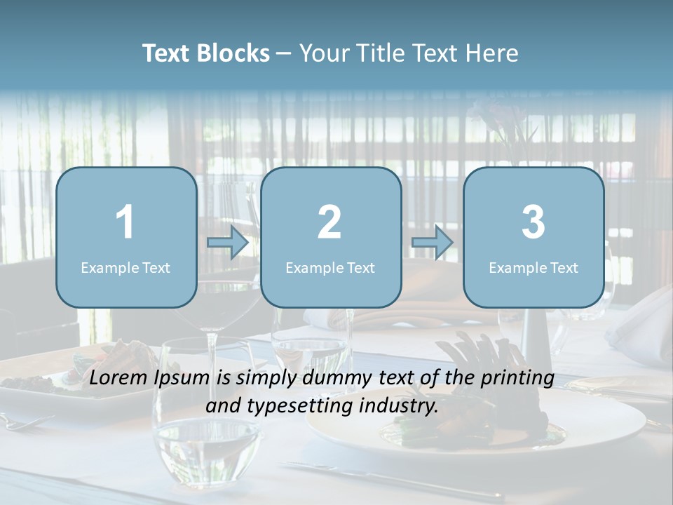 Served Dinner In Modern Restaurant PowerPoint Template