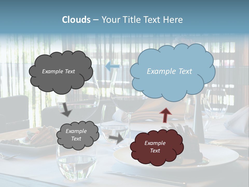 Served Dinner In Modern Restaurant PowerPoint Template