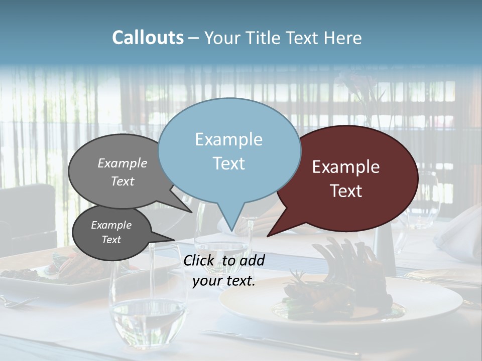 Served Dinner In Modern Restaurant PowerPoint Template