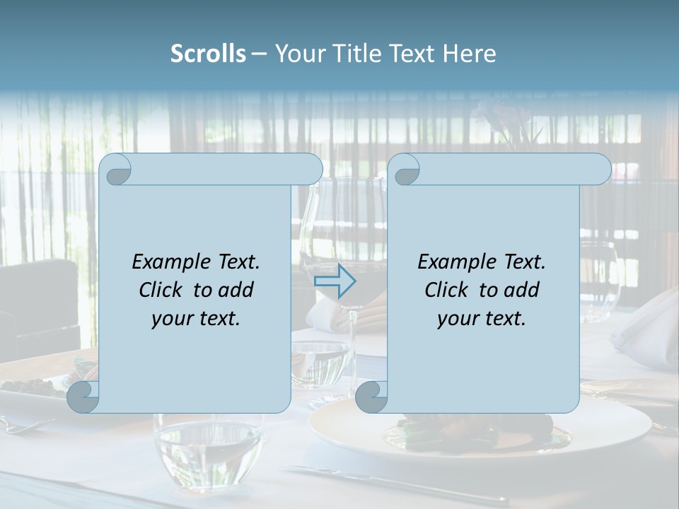 Served Dinner In Modern Restaurant PowerPoint Template