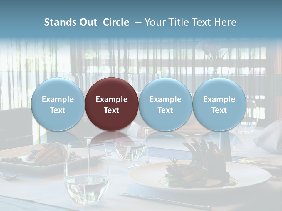 Served Dinner In Modern Restaurant PowerPoint Template