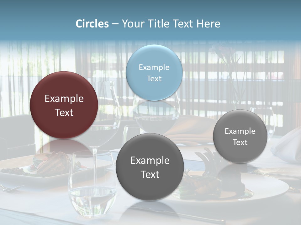 Served Dinner In Modern Restaurant PowerPoint Template