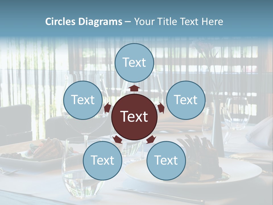 Served Dinner In Modern Restaurant PowerPoint Template