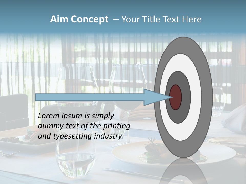 Served Dinner In Modern Restaurant PowerPoint Template