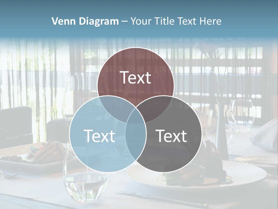 Served Dinner In Modern Restaurant PowerPoint Template