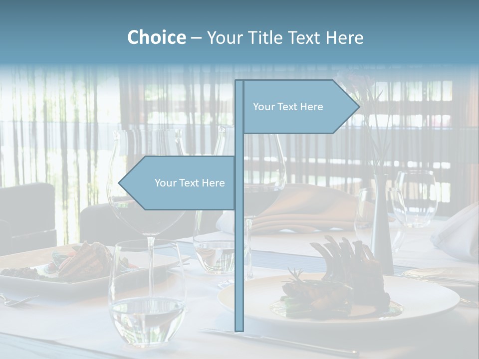 Served Dinner In Modern Restaurant PowerPoint Template