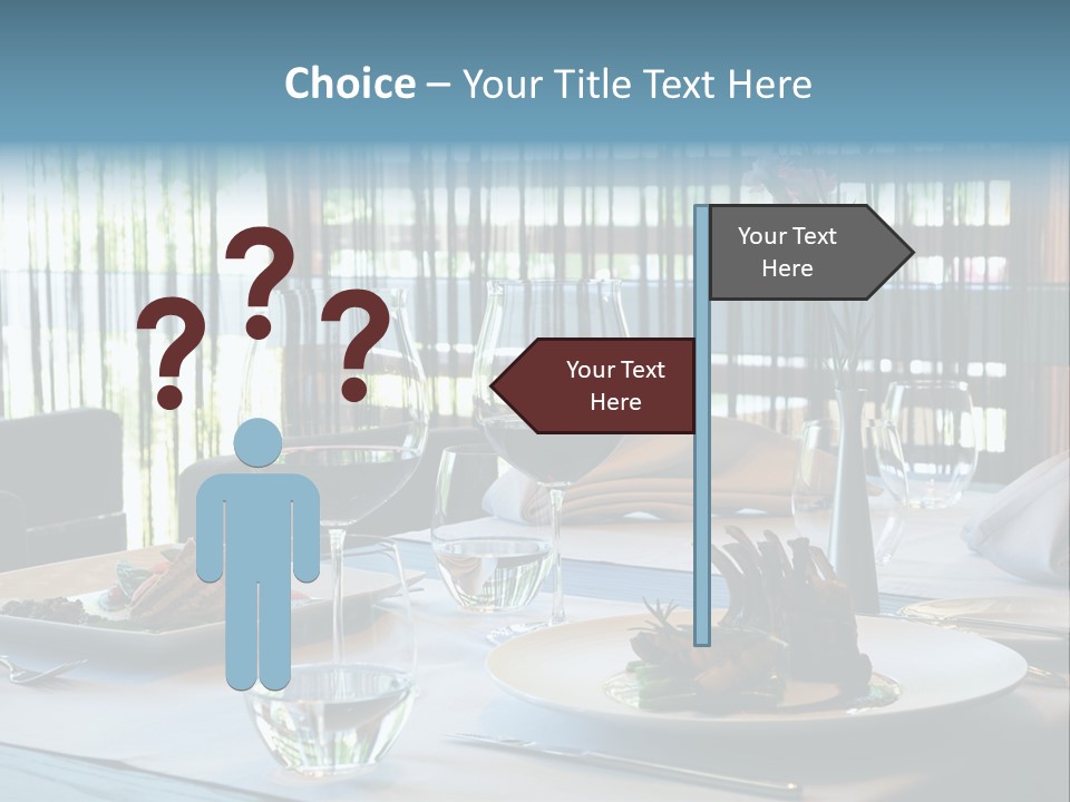 Served Dinner In Modern Restaurant PowerPoint Template
