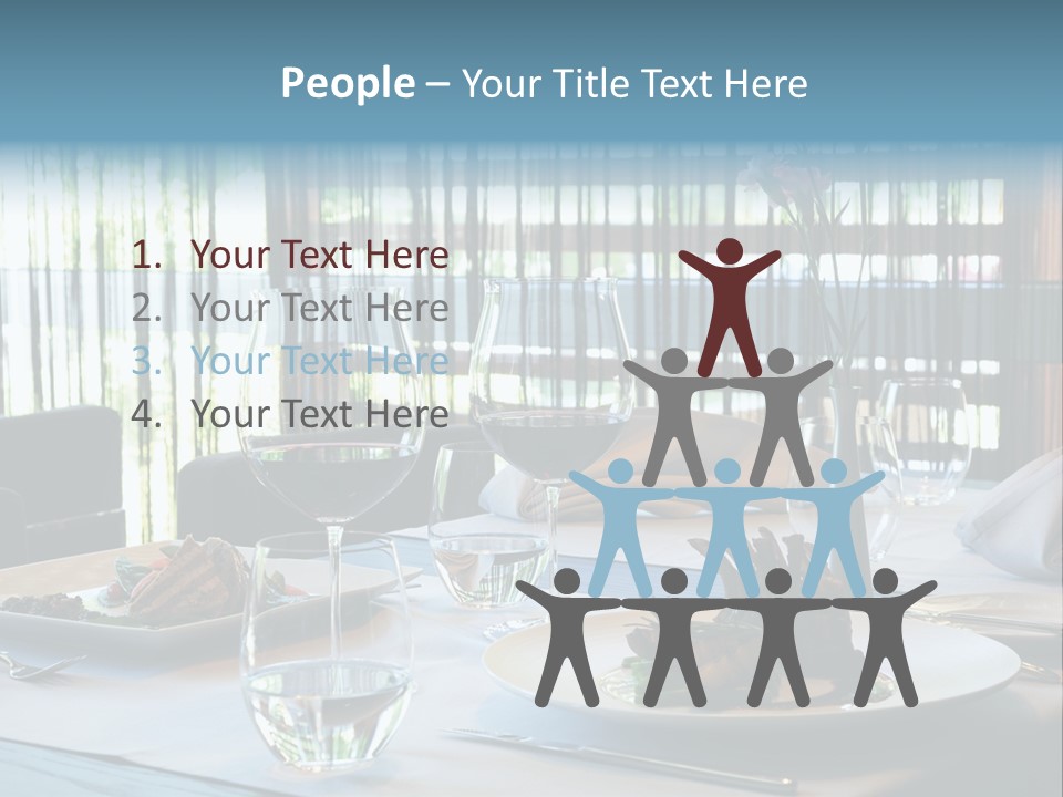 Served Dinner In Modern Restaurant PowerPoint Template