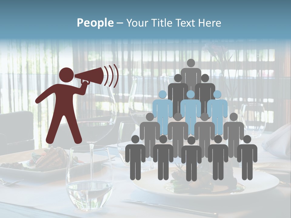 Served Dinner In Modern Restaurant PowerPoint Template