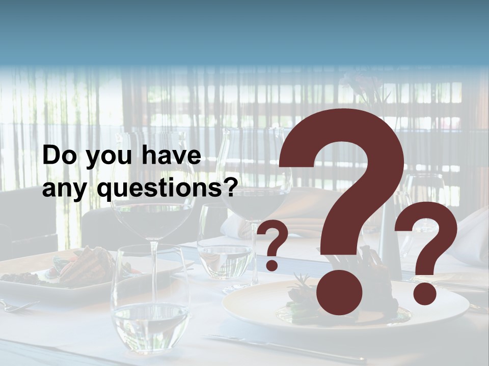 Served Dinner In Modern Restaurant PowerPoint Template