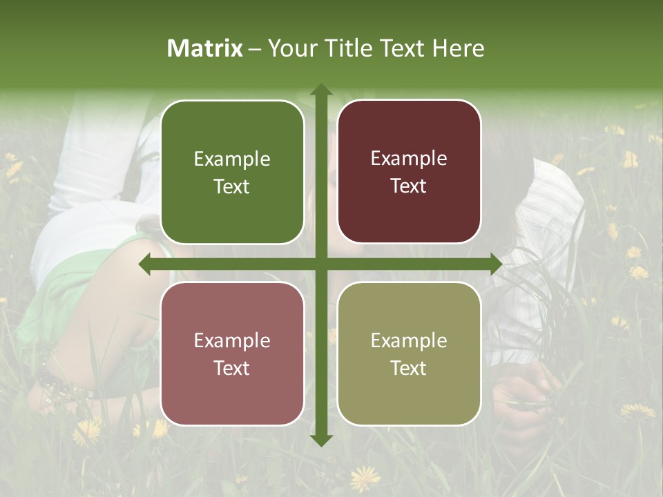 Beautiful Girl And Boy On Summer Lawn With Dandelions PowerPoint Template