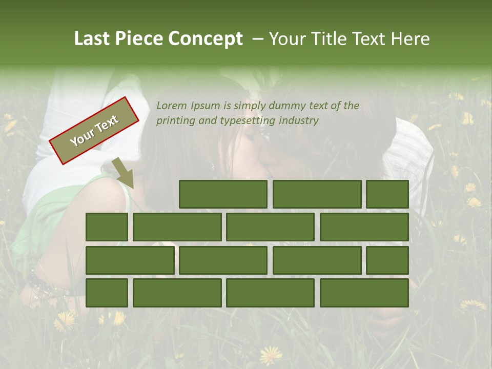 Beautiful Girl And Boy On Summer Lawn With Dandelions PowerPoint Template