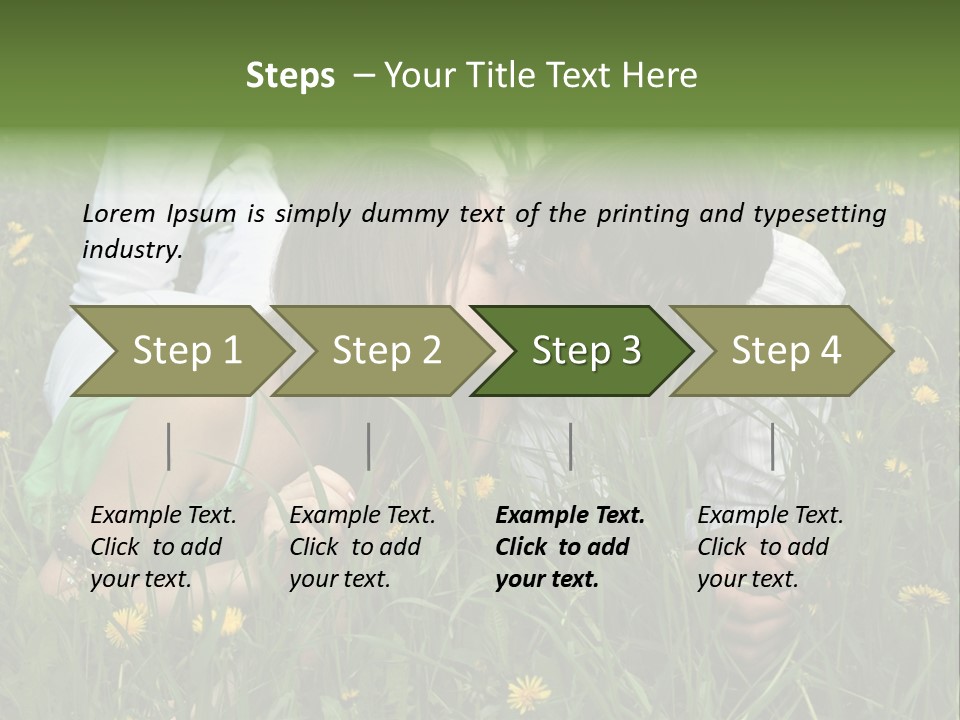 Beautiful Girl And Boy On Summer Lawn With Dandelions PowerPoint Template