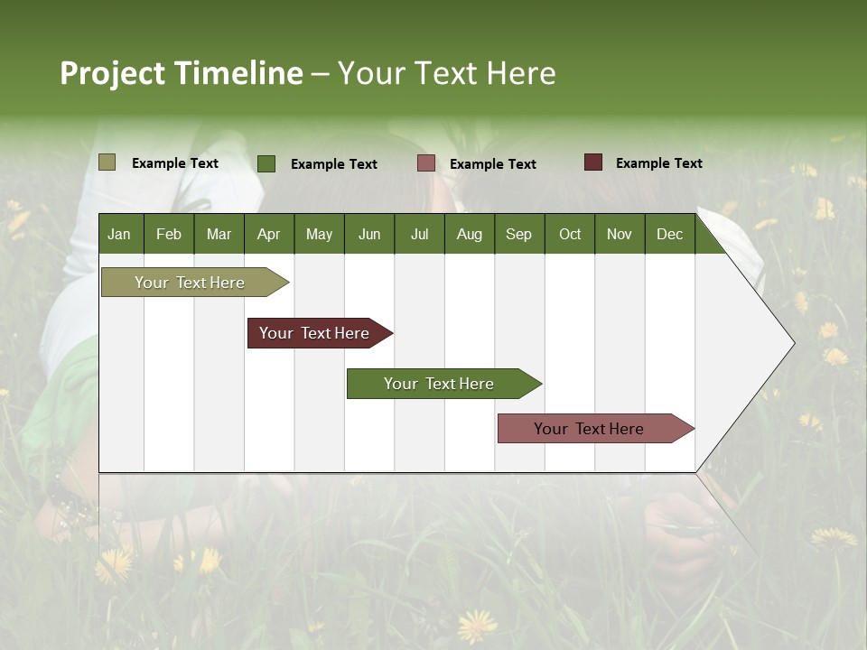 Beautiful Girl And Boy On Summer Lawn With Dandelions PowerPoint Template