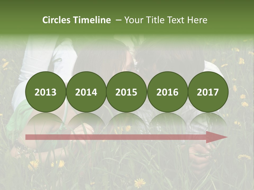 Beautiful Girl And Boy On Summer Lawn With Dandelions PowerPoint Template