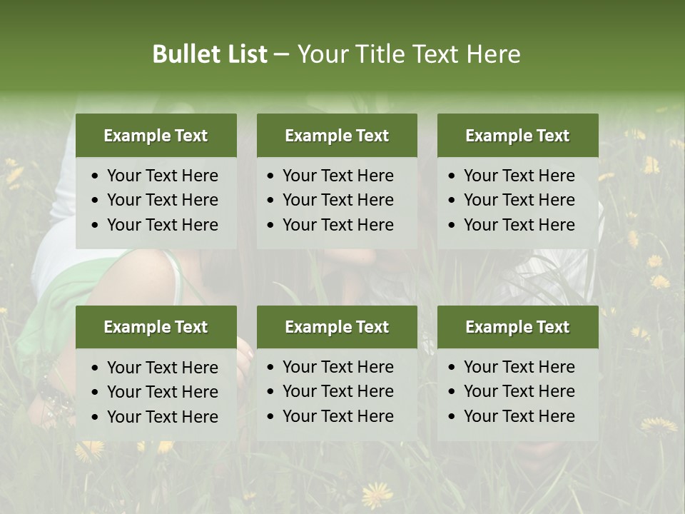 Beautiful Girl And Boy On Summer Lawn With Dandelions PowerPoint Template