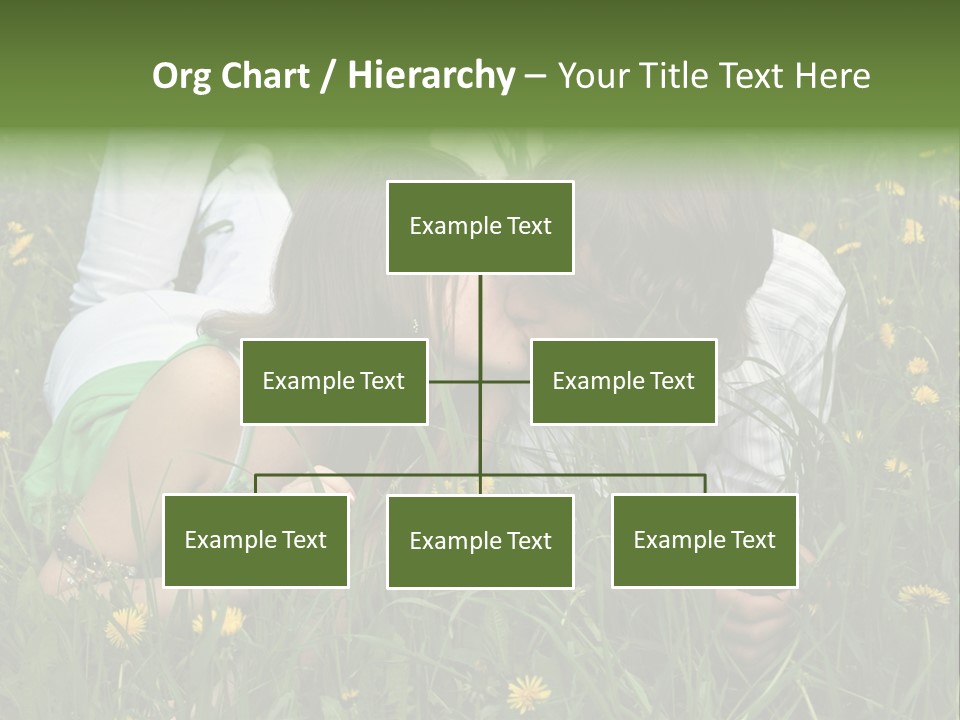 Beautiful Girl And Boy On Summer Lawn With Dandelions PowerPoint Template