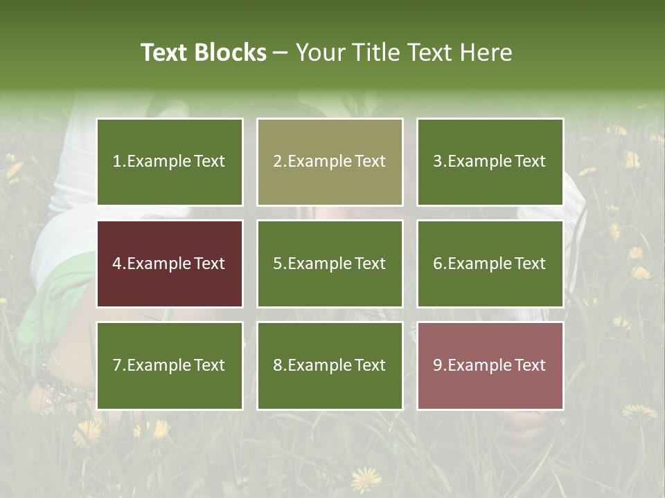 Beautiful Girl And Boy On Summer Lawn With Dandelions PowerPoint Template