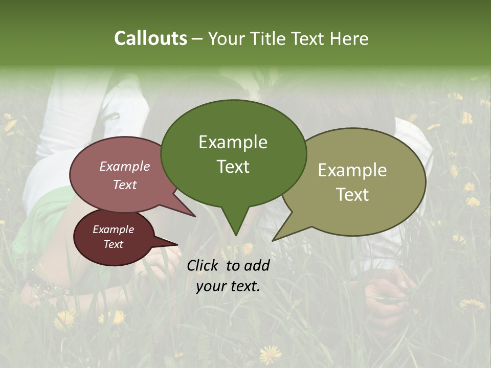 Beautiful Girl And Boy On Summer Lawn With Dandelions PowerPoint Template