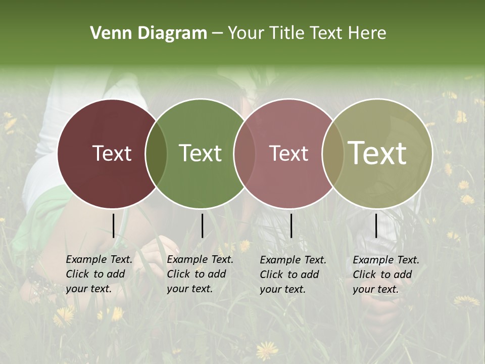 Beautiful Girl And Boy On Summer Lawn With Dandelions PowerPoint Template