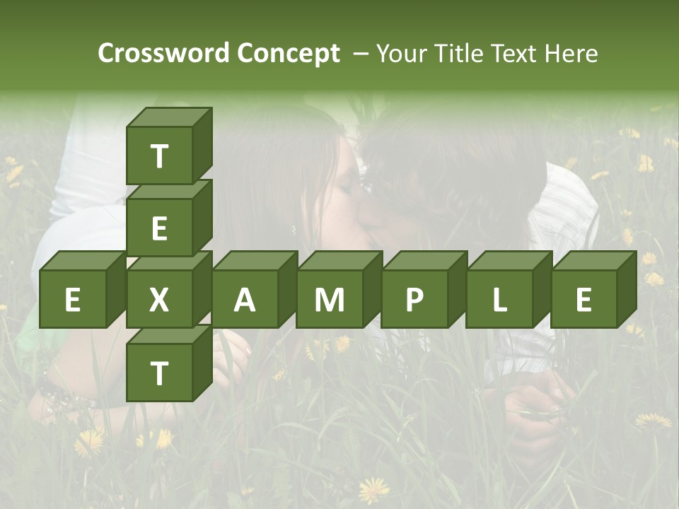 Beautiful Girl And Boy On Summer Lawn With Dandelions PowerPoint Template