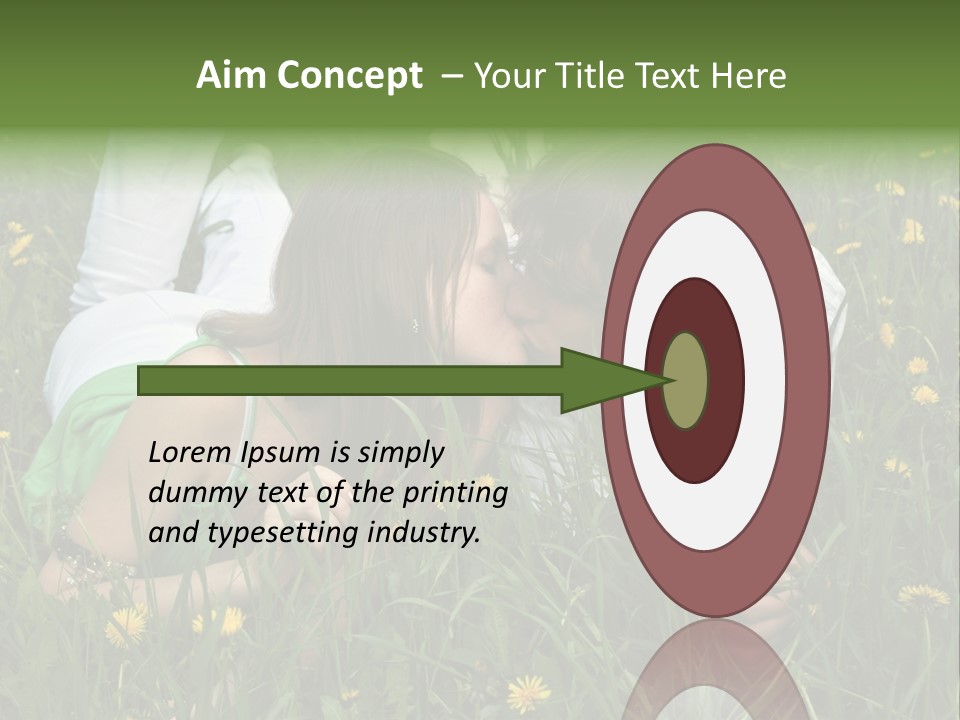 Beautiful Girl And Boy On Summer Lawn With Dandelions PowerPoint Template