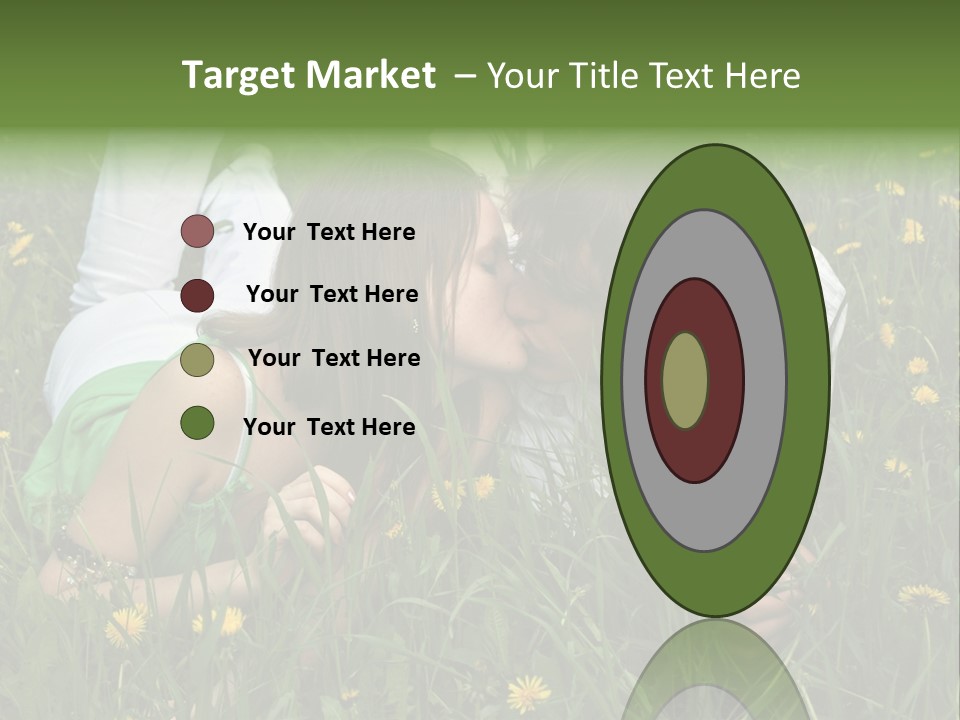 Beautiful Girl And Boy On Summer Lawn With Dandelions PowerPoint Template