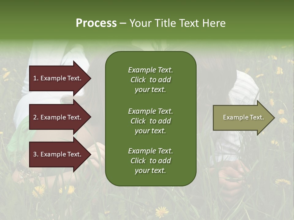 Beautiful Girl And Boy On Summer Lawn With Dandelions PowerPoint Template