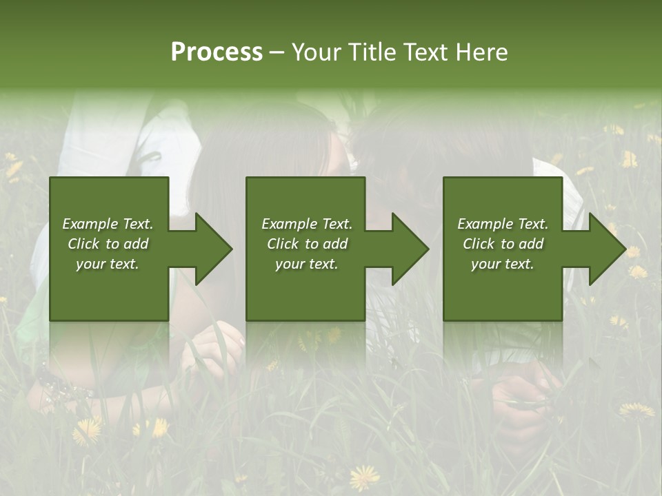 Beautiful Girl And Boy On Summer Lawn With Dandelions PowerPoint Template