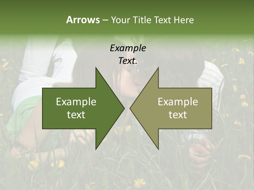 Beautiful Girl And Boy On Summer Lawn With Dandelions PowerPoint Template