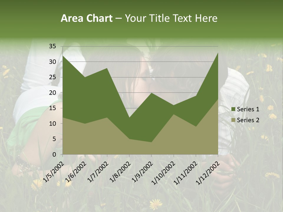 Beautiful Girl And Boy On Summer Lawn With Dandelions PowerPoint Template