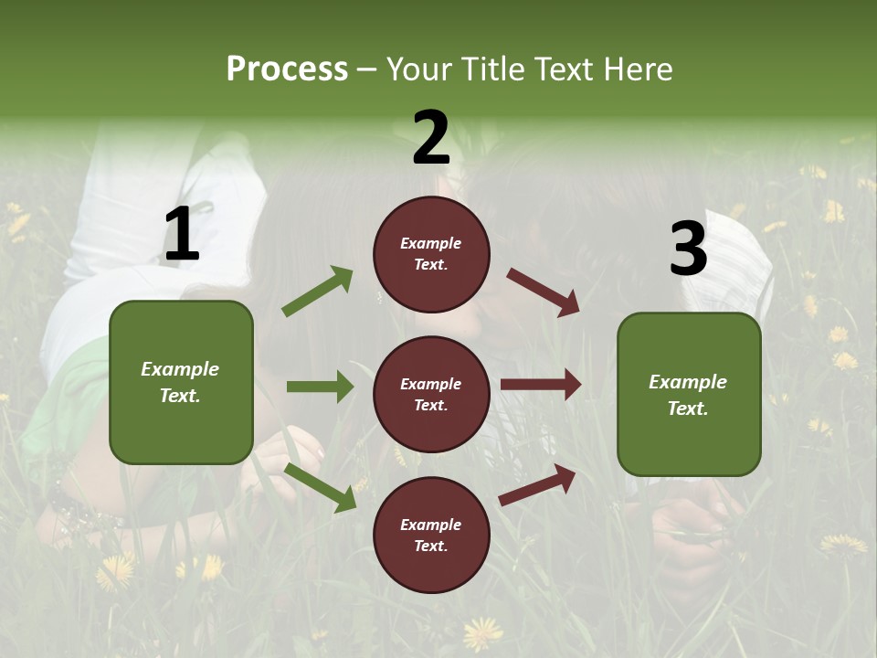 Beautiful Girl And Boy On Summer Lawn With Dandelions PowerPoint Template