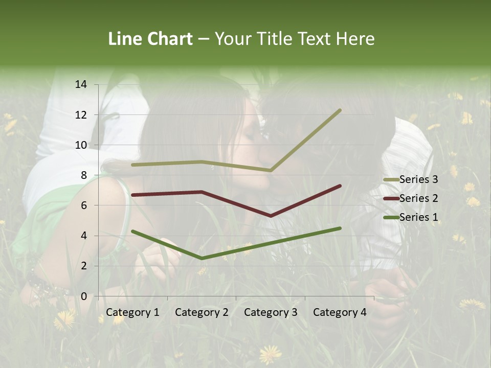 Beautiful Girl And Boy On Summer Lawn With Dandelions PowerPoint Template