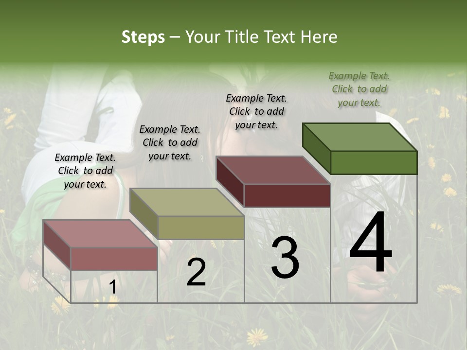 Beautiful Girl And Boy On Summer Lawn With Dandelions PowerPoint Template