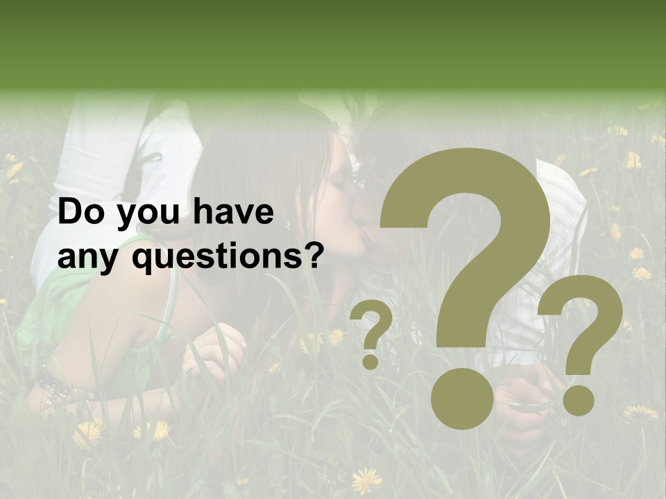 Beautiful Girl And Boy On Summer Lawn With Dandelions PowerPoint Template