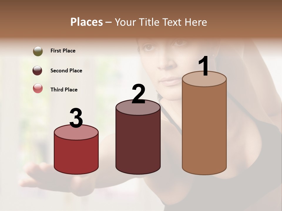 A Woman In A Black Bra Top Doing Yoga PowerPoint Template