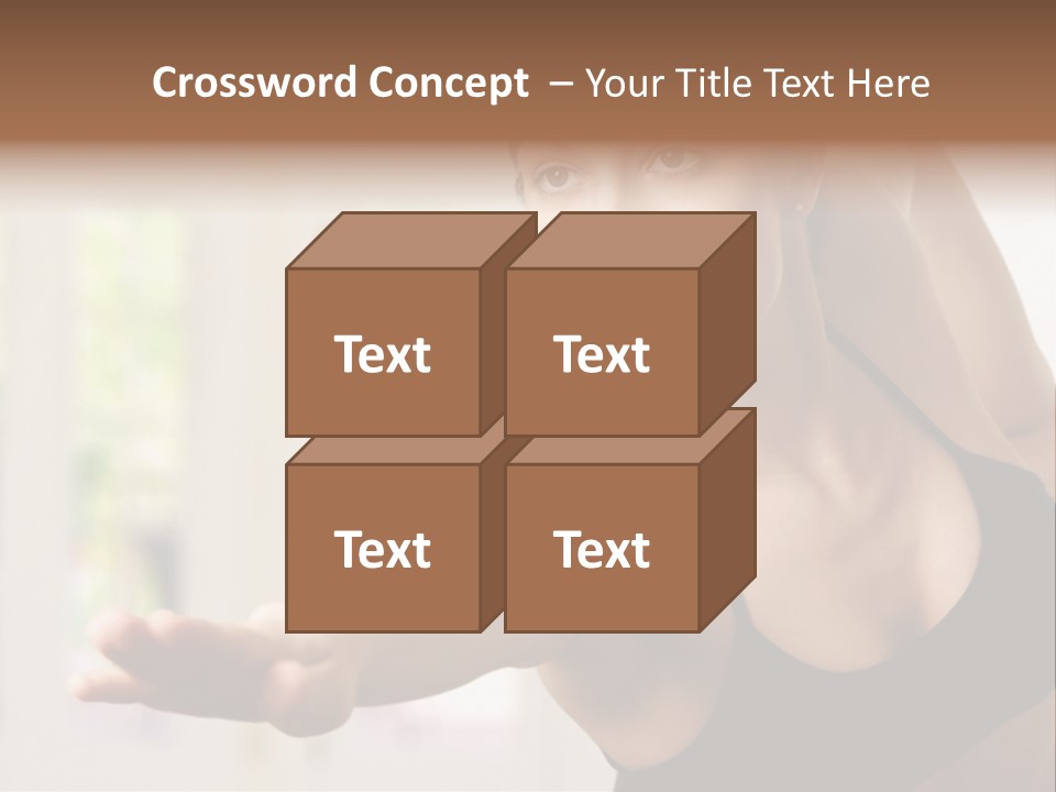 A Woman In A Black Bra Top Doing Yoga PowerPoint Template