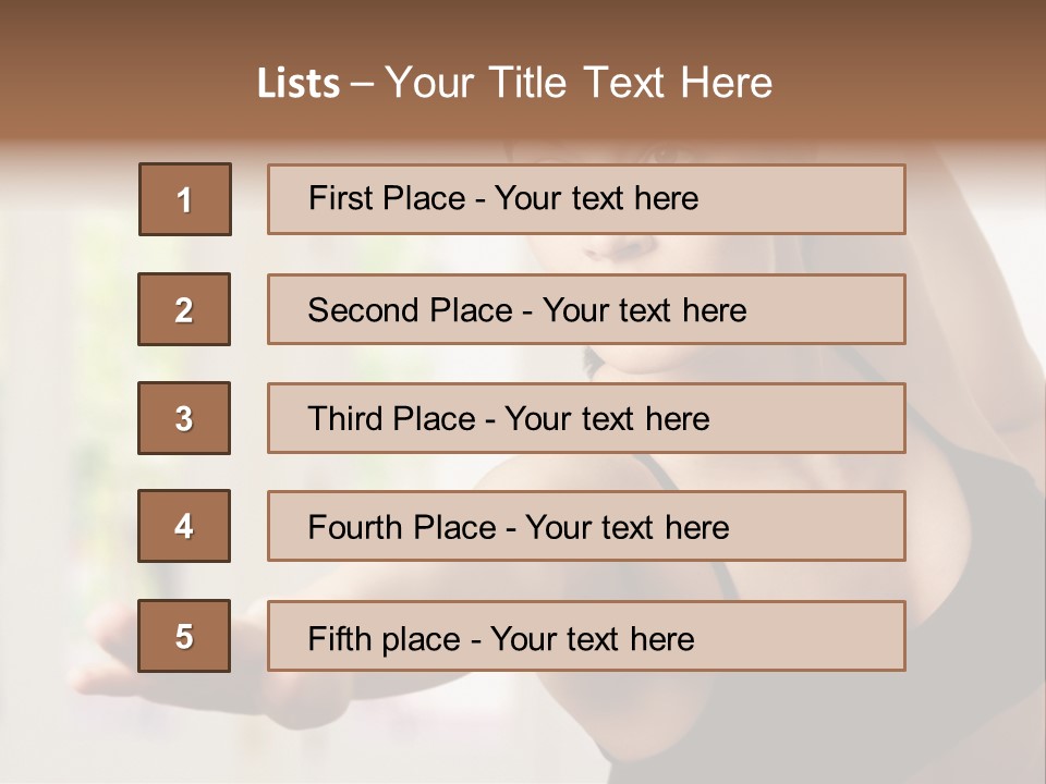A Woman In A Black Bra Top Doing Yoga PowerPoint Template