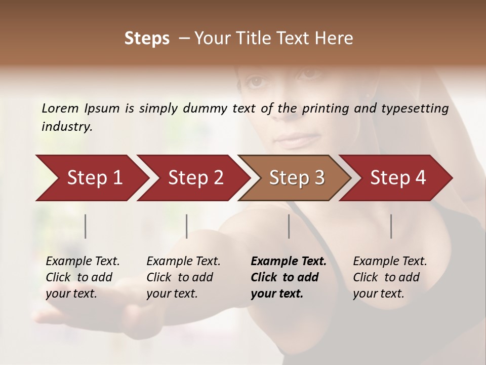A Woman In A Black Bra Top Doing Yoga PowerPoint Template
