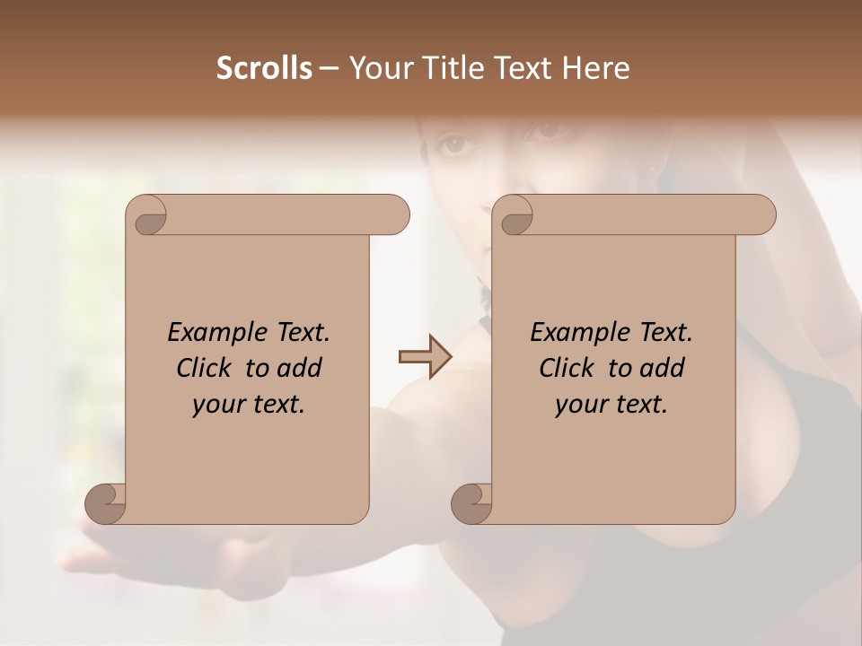 A Woman In A Black Bra Top Doing Yoga PowerPoint Template