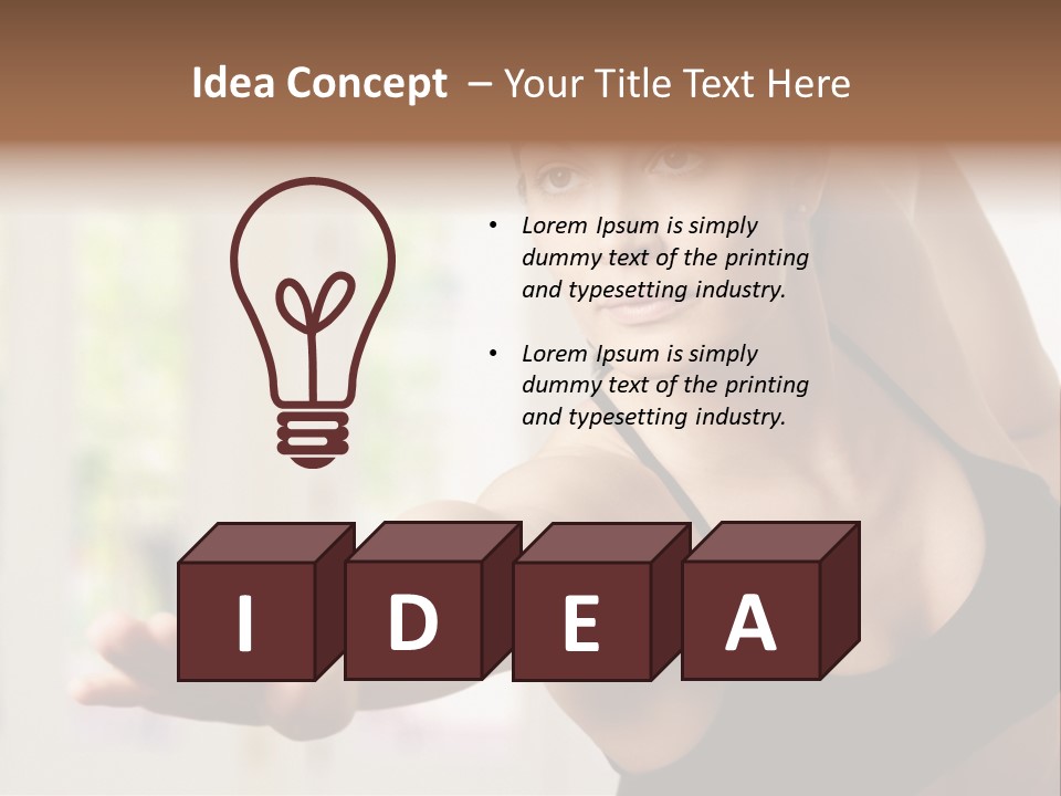 A Woman In A Black Bra Top Doing Yoga PowerPoint Template