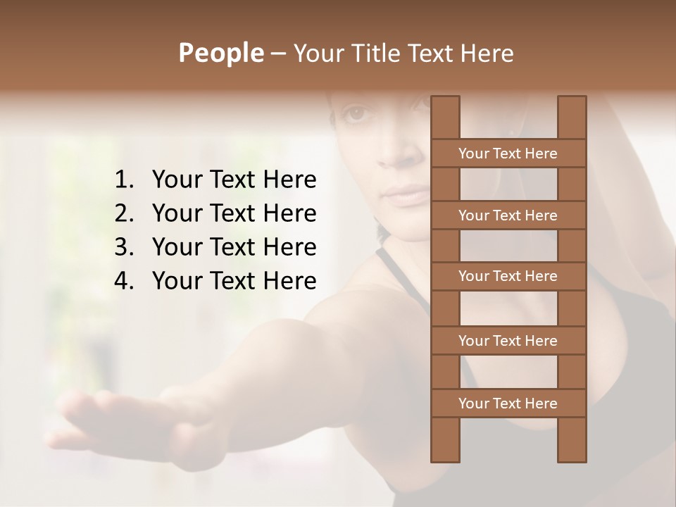 A Woman In A Black Bra Top Doing Yoga PowerPoint Template