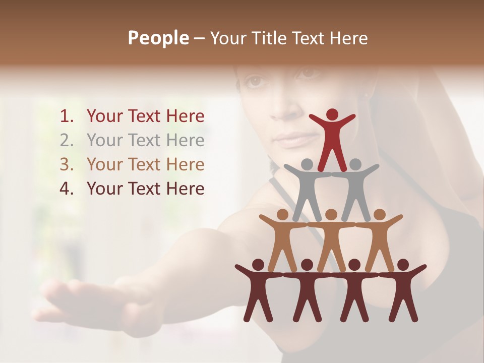 A Woman In A Black Bra Top Doing Yoga PowerPoint Template